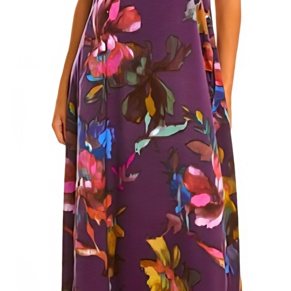Nicole Miller Purple Sundress Maxi for Weddings